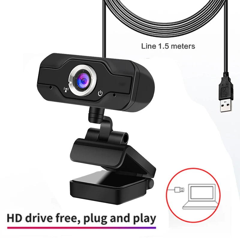 Full HD Webcam 1080P 30fps Laptop Computer PC Web Cam Camera Built In Microphone For Video Calls Conference Live Work Tripod