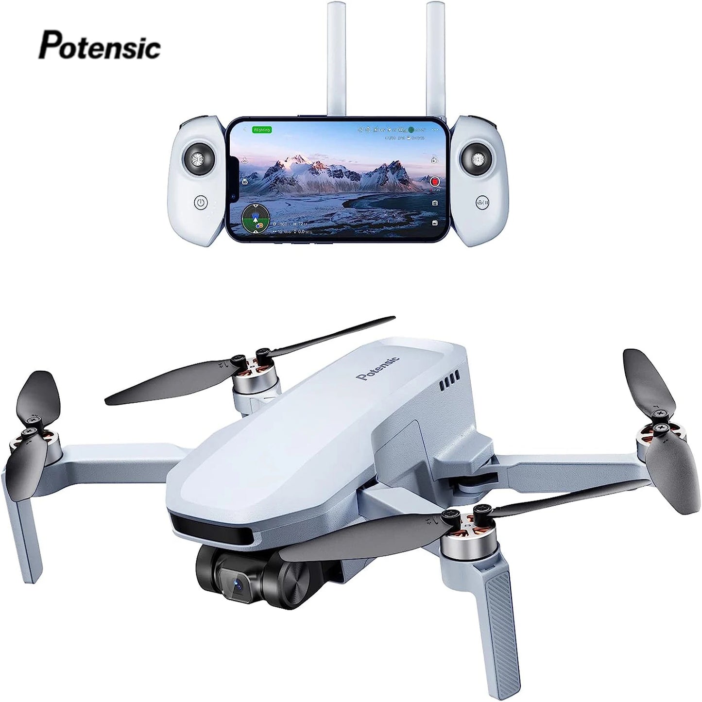 Potensic Drones Under 249g GPS Auto Return Single Axis Gimbal EIS Professional Drone Max 4-KM Waypoint Flight Follow Me-ATOM SE