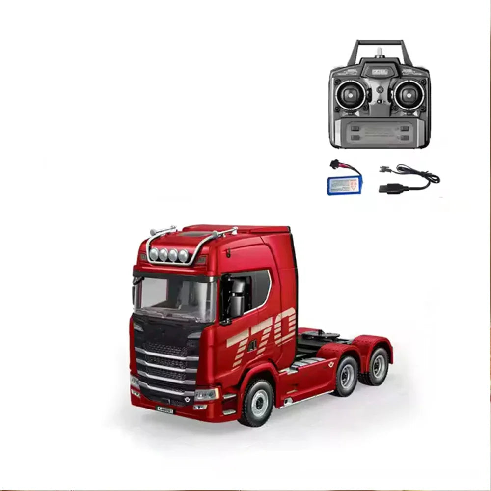 HUINA 1501 770S Alloy Tractor 19CH RC Truck 1/18 2.4G remote control Engineering Trailer Truck with Light Sound Toys XMAS Gifts